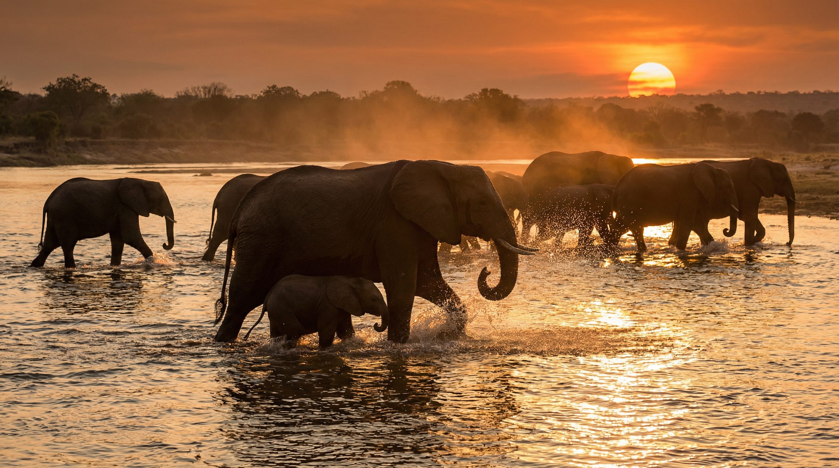 寸止挑战视频：非洲象群迁徙视频