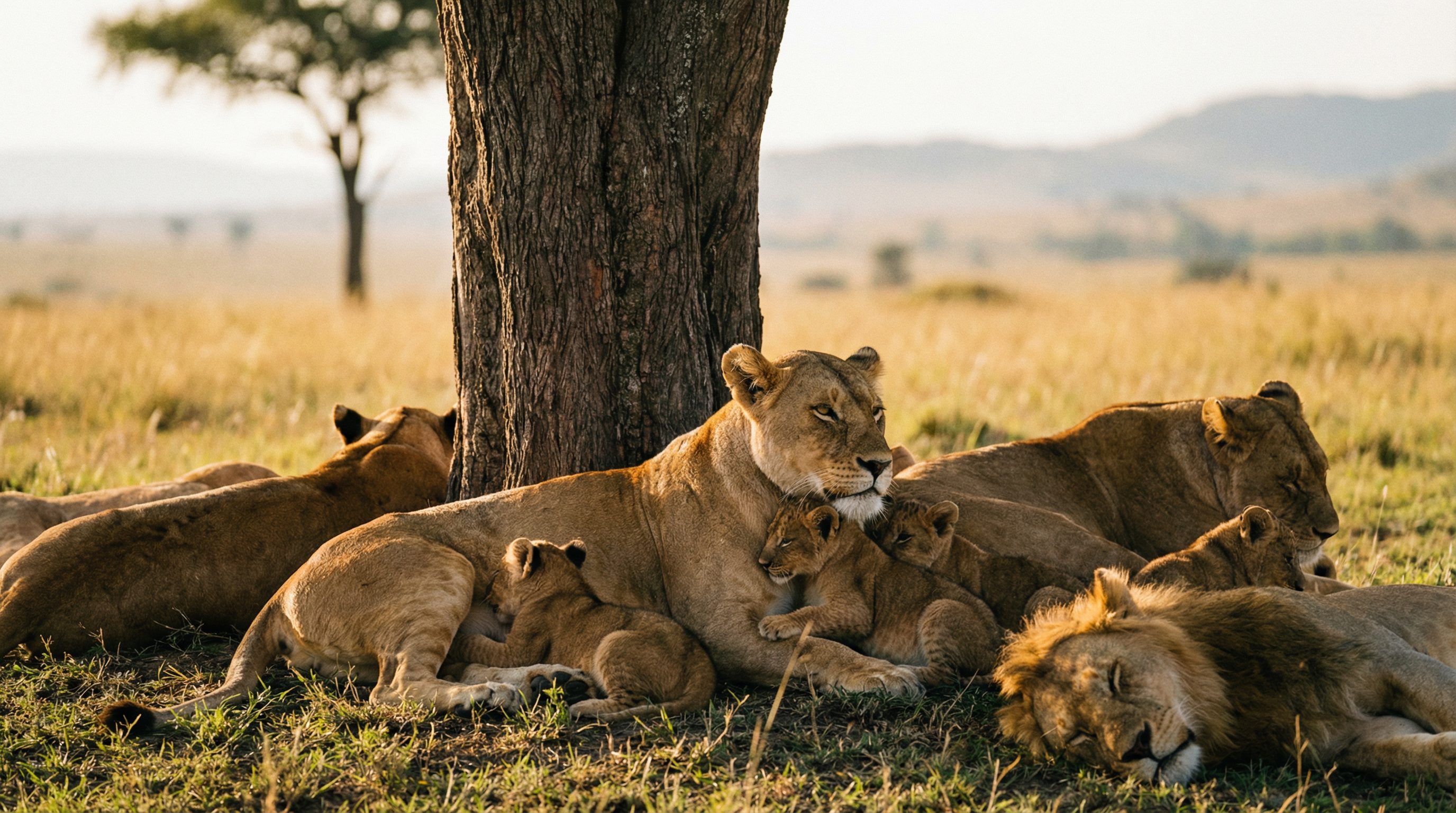 寸止挑战视频：非洲狮群日常生活纪录片